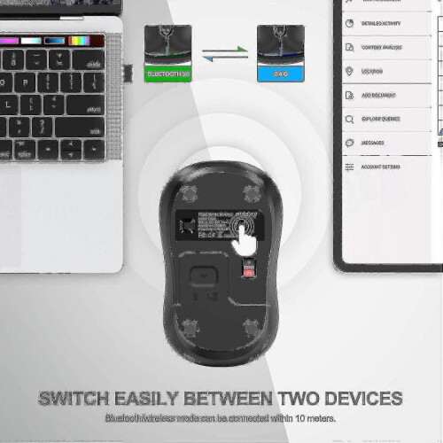 Bluetooth Mouse, 2.4g Bluetooth Wireless Mouse Dual Mode(bluetooth 5.0+usb) 25-26s 1