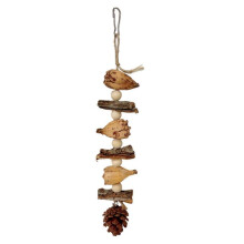 (Section B) Pet Bird Toy Birdcage Hanging Toy Natural Pinecone Swing Parrot Chewing Perch Toy Cage Tearing Puzzle Toy for Cockatoos