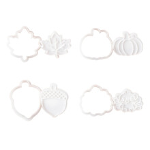 Safe Plastic Cookie Cutters Thanksgiving Turkey Maples-4 sets
