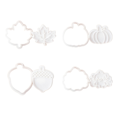 Safe Plastic Cookie Cutters Thanksgiving Turkey Maples-4 sets