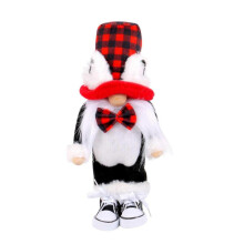 (Plaid hat style) Beautiful Cat Ear Hat Figure Decorations Cat Ear Hat Display Figure Soft Faceless Doll for Birthday Holiday Gift