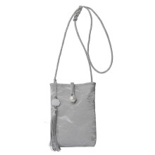 (Silver) Chinese Style Pearls Phone Purse for Women Elegant PU Leather Crossbody Bag Small Shoulder Purses Phoens Pouches White