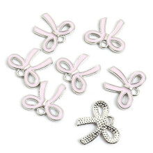 (White K4 H) 100Pcs Butterfly Knot Hairpiece Accessories Bowknot Pendant for Bracelet Necklace Clothing Embellishment for Daily Use