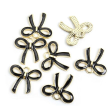 (Gold 1 A) 100Pcs Butterfly Knot Hairpiece Accessories Bowknot Pendant for Bracelet Necklace Clothing Embellishment for Daily Use