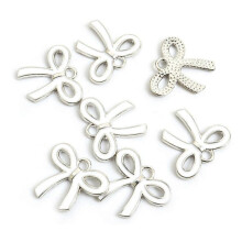 (White K6 L) 100Pcs Butterfly Knot Hairpiece Accessories Bowknot Pendant for Bracelet Necklace Clothing Embellishment for Daily Use