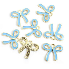 (Golden 2 C) 100Pcs Butterfly Knot Hairpiece Accessories Bowknot Pendant for Bracelet Necklace Clothing Embellishment for Daily Use