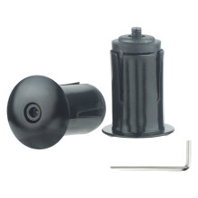 Fietsen Stuurdop Eindpluggen Aluminium Racefiets Grip Caps-Zwart
