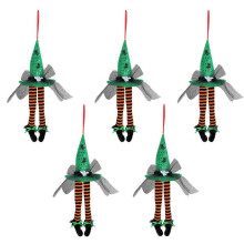 (Green) 5 Pieces Witch Hat Window Hangings Accessory Festives Decorative Ornament Stylish Halloween Home and Shop Decoration  Red