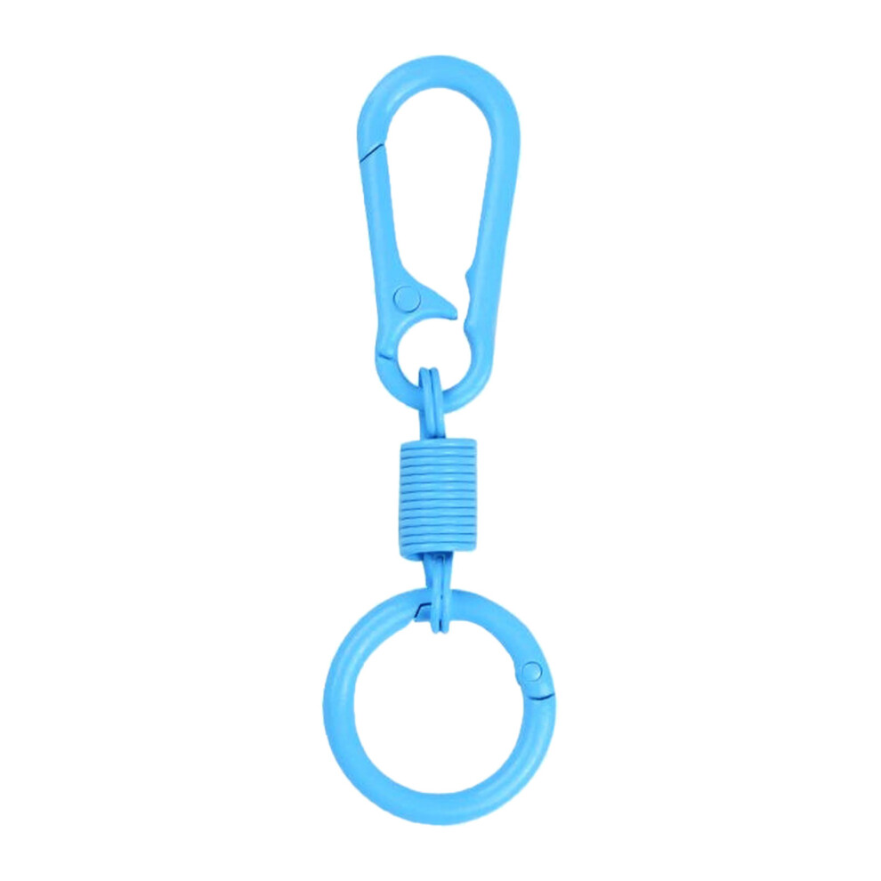5Pcs Keychain Rings With Spring Zincs Alloys Swivels Clasp-Blue 7751000300852