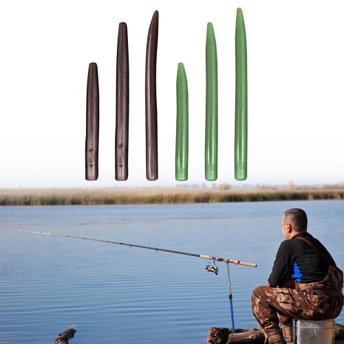 Fishing Anti Tangles Sleeves Replacement Hook-Green 5.5cm 50pcs 2
