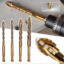 4pcs High Hardness Eccentric Drill Bit Set for Tile Concrete Marble Glass Stone Metal Drilling 25-26s