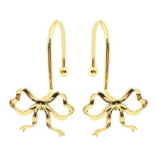Stylish Bathroom Hook Bowknot Shape Glidings Beads-Gold