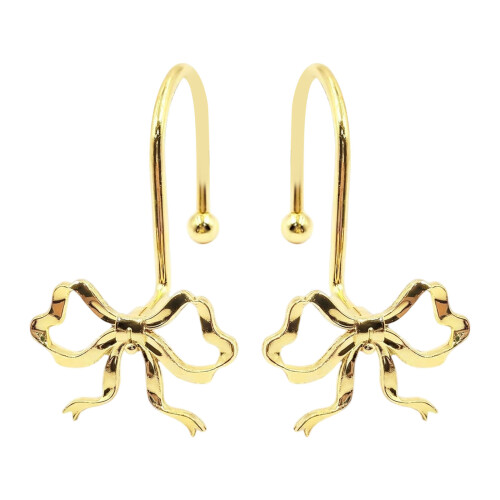 Stylish Bathroom Hook Bowknot Shape Glidings Beads-Gold
