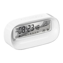 Réveil numérique, horloge de bureau pour salon-Blanc nacré