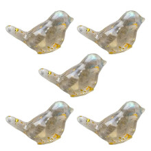 (4) 5Pcs Crystal Bird Miniatures Statues, Sophisticated Decoration Bird Figurines For Shelves, Tables, And Cabinets