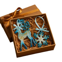 Hars kerstversieringen: blauw en goud vakantiedecor,-G