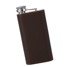 Leak Proof Nonrust Steel Miniature Alcohols Flasks-Brown.