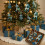 Hars kerstversieringen: blauw en goud vakantiedecor,-E 7