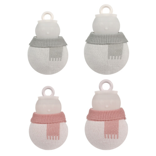 Snowmans Shape Warm Water Bottle For Cold Weather-White small 1