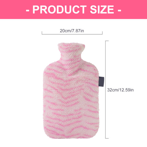 Warmwaterzak van pluche fleece, groot formaat-Handmodel rozerood 2
