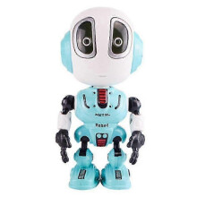 (blue) mini Die Cast Intelligent Robot Toy With Recording Talking Repeat Flexible Kids Toys Gift 25-26s