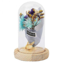 Dried Flowers Glass Cover Gift Table Decoration for Mother's day Birthday 25-26s