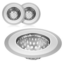 3Pcs Silver Metal Sink Strainer Basket Rust-Resistant for Home Use