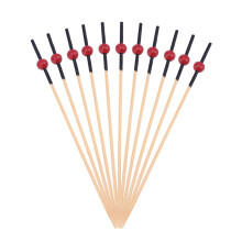 100 Stuks 12 Cm Cocktailprikjes Met Ronde Kralen En Zwarte Steel
