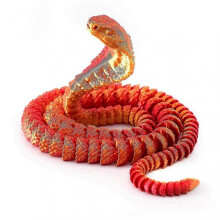 (25 cm, Red) 3D Printed Articulated Snake Model, a fun Desk Decor and Stress Relief Toy Gift for Kids & Adults