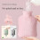 Bouillotte avec couverture en fourrure de lapin-Rose 1000ml 7