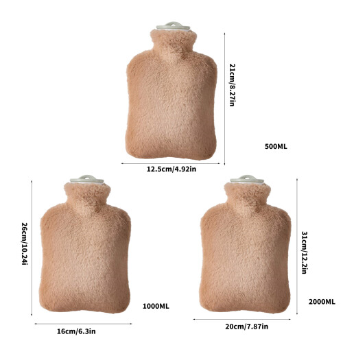 Bouillotte à couverture en peluche avec becs-gris 2000ml 1