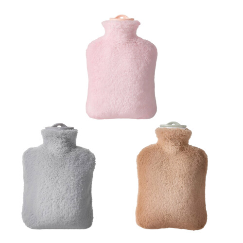 Bouillotte à couverture en peluche avec becs-gris 2000ml 2