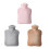 Bouillotte avec couverture en fourrure de lapin-gris 500ml 3