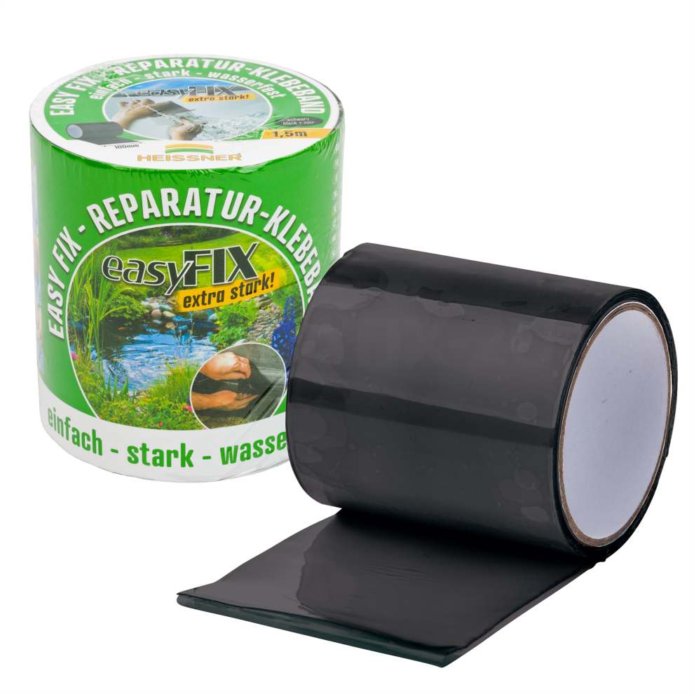 Heissner Easy Fix Pond Liner Black Repair Tape Water/Weatherproof Leak Patch 4006873426653