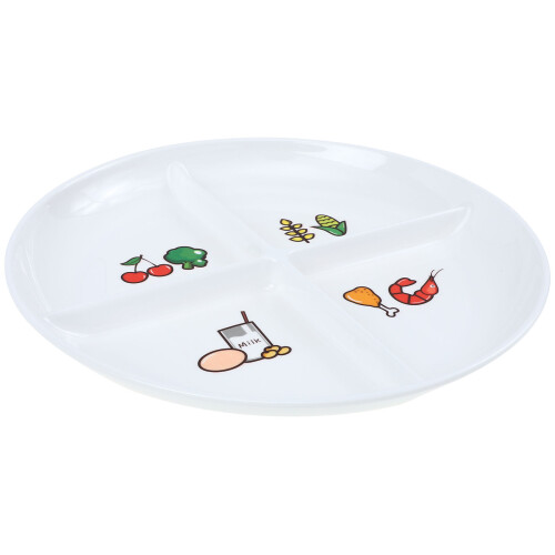 Multi-Grids Food Tray Portable Breakfast Plate Four Grids