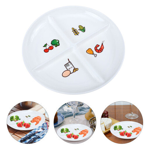 Multi-Grids Food Tray Portable Breakfast Plate Four Grids 2