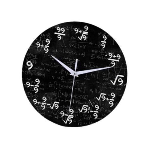 (30cmx30cm,Style B)Math Wall Clock Home Decor Gift Wall Decor for Classroom Bedroom Math Lovers Style A 25-26s