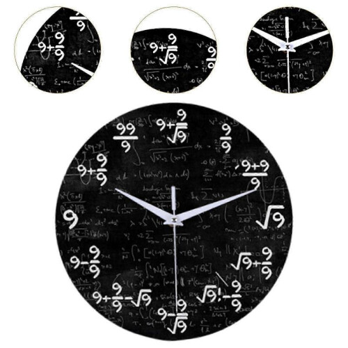 (30cmx30cm,Style B)Math Wall Clock Home Decor Gift Wall Decor for Classroom Bedroom Math Lovers Style A 25-26s 2