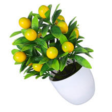 3 Sztuki Małe Sztuczne Drzewko Cytrynowe Bonsai Plastikowe