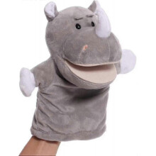 New Rhinoceros Open Mouth Rhino Hand Puppets Plush Animal Toys for Imaginative 25-26s
