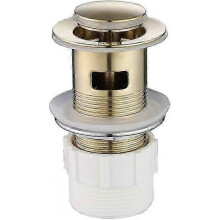 aura 32mm Bathroom Basin Push Pop Up Plug Waste Drain Plug with 40mm Adapter (Brushed Gold) Brushed Gold 25-26s
