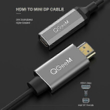 Qgeem hdmi single to mini dp converter adapter cable uhd 4k@30hz plug 25-26s