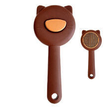 Cat Shedding Brush | Pet Grooming Brush, Hair Remover, Dematting Tool For Long Or Short Hair, Coffee Color