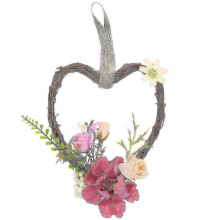 FFY Wedding Car Artificial Wreath Decor Wedding Party Heart Wreath Flower Garland Front Door Wreath 25-26s