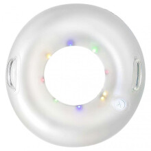 (1) LED Glow Inflatable Pool Floats,Clear Swim Rings for Adults Pool Floaties with Handles Pool Floaties Transparent Pool Toys Inflatable Tube f