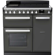 Rangemaster Estel Deluxe ESDL90EIPSLT/CM1 90cm Electric Range Cooker with Induction Hob - Slate / Chrome - A/A Rated