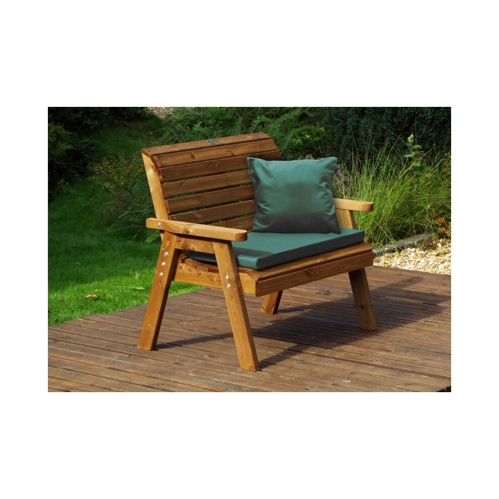 Traditional Two Seater Bench with Green Cushions - Fully Assembled W118 x D74 x H98-image-OPC-PM7MFQV-NEW