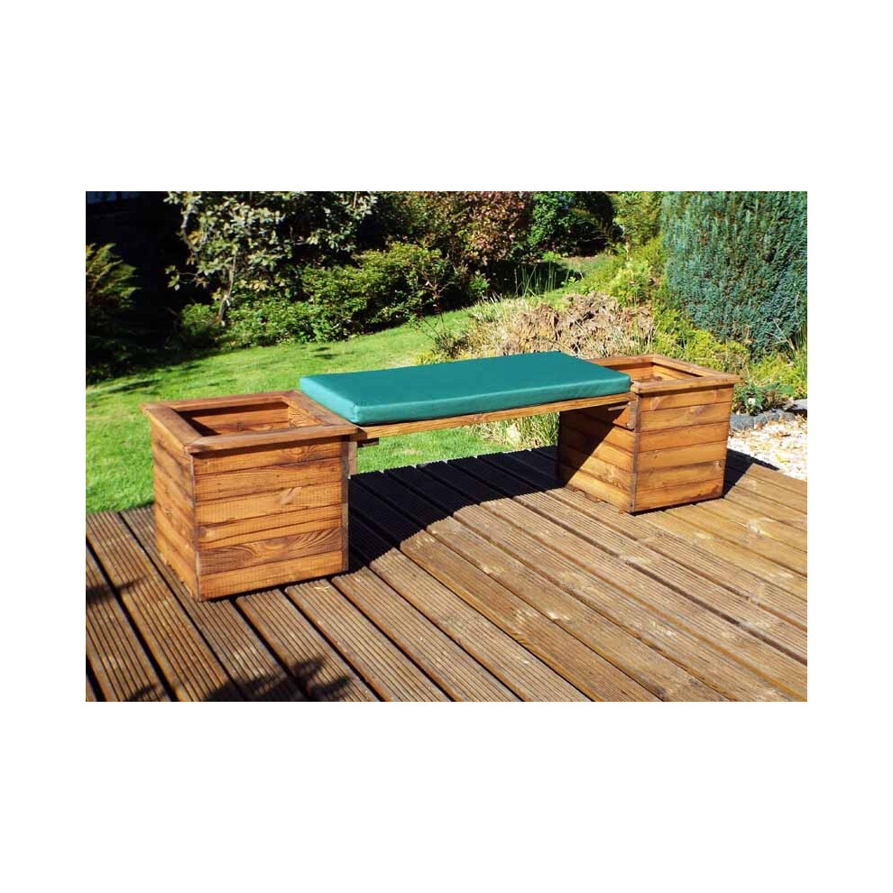 Deluxe Planter Bench with Cushions - W198 x D47 x H46 - Fully Assembled - Green-image-OPC-PM7MFQY-NEW