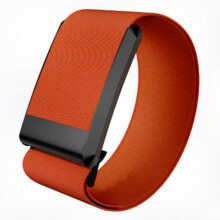 Hydroknit wrist strap for Whoop 4.0 sensor, quick-dry sweat-wicking U-shaped design in orange