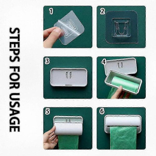Wall Mounted Pull Out Trash Bag Holder Simple Waste Bag Storage Container for Home 1